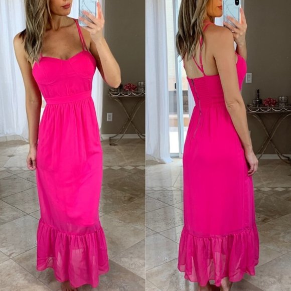 American Eagle Outfitters Dresses & Skirts - New American Eagle Bright Neon Pink Maxi Dress S